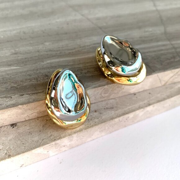 NEW~ Anthropologie The Petra Mixed Flat Post Earrings - Picture 6 of 9